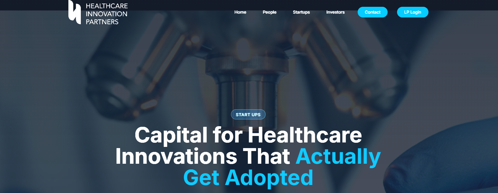 Healthcare Innovation Partners VC website screenshot
